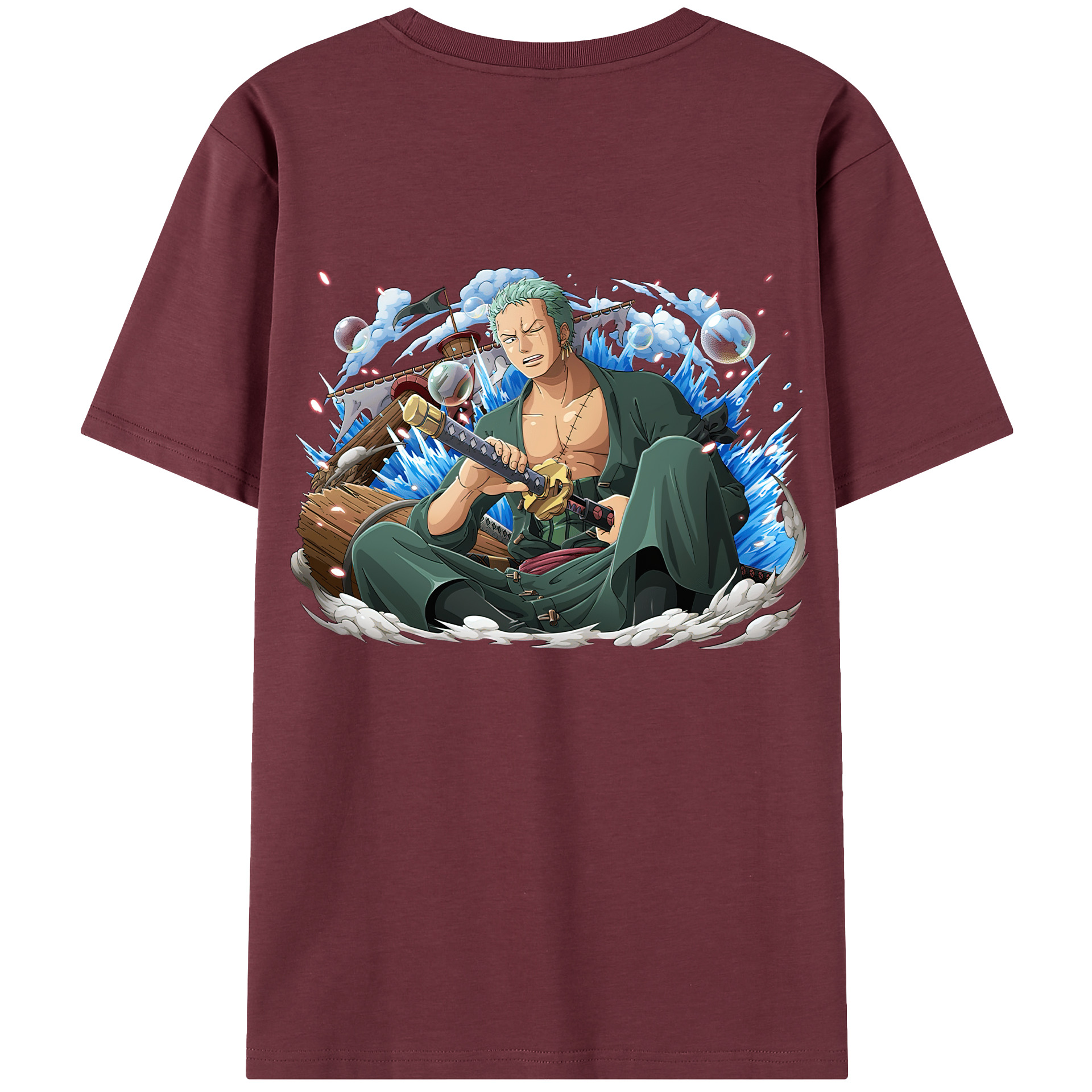 ワンピース ロロノア・ゾロ ONE PIECE Roronoa Zoro 綿100％半袖Tシャツ（背面プリント）